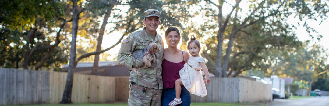 Portrait of a soldier and his family